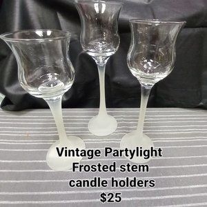 VINTAGE PARTYLITE FROSTED STEM CANDLE STEMS